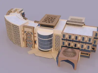 0171 - Islamic Facade Building 3D model