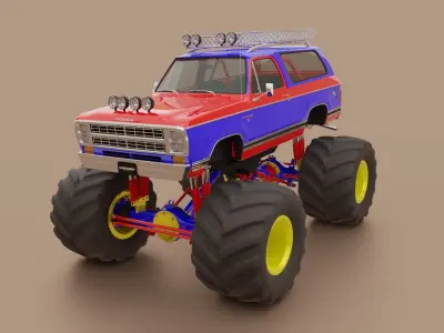 Dodge RAM charger 1979 Monster Truck 3D model