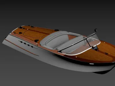 Vintage speedboat 3D model