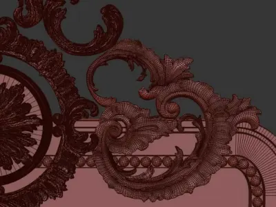 Decorated Mirror Vical Zermat 90x166cm  3D model