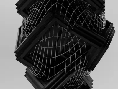Geo cube Sculpture  Low-poly 3D model