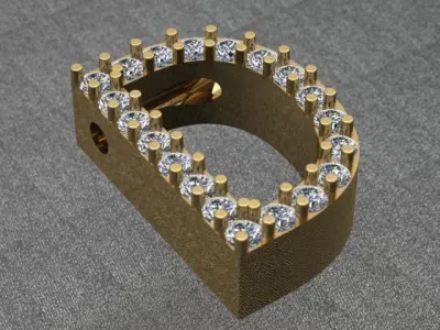 Letter D Diamond Necklace  3D print model