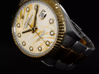 ROLEX Datejust 36 Golden Palm Fluted Oyster 3D model