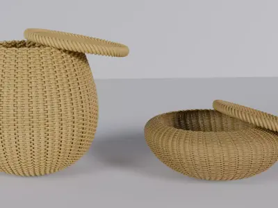 Wicker Basket 3D model 3D model