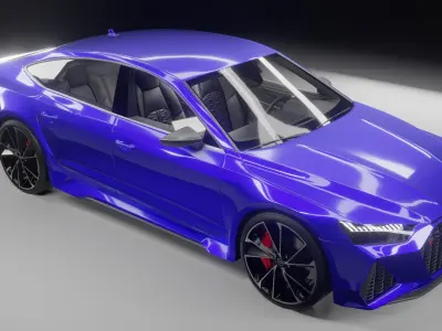 Audi RS7 Sportback 2024 with interior Low-poly 3D model