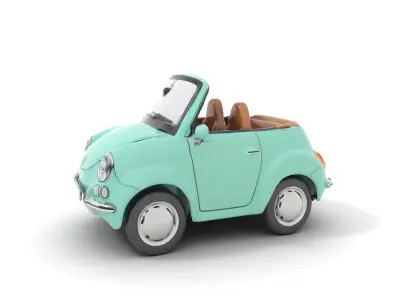 Mint Retro Convertible model pack Low-poly 3D model
