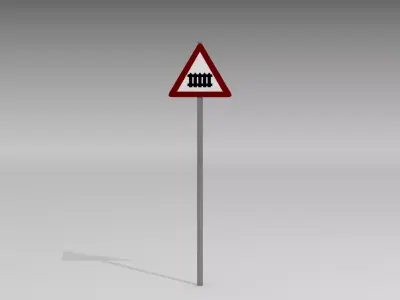 Rail crossing sign 3D model