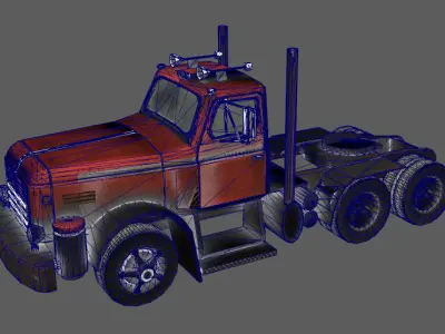 semi truck Low-poly 3D model buy