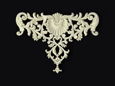 Central decor ornament for furniture 3D model 872