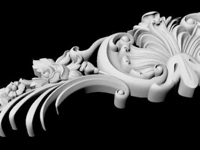 Central decor ornament for furniture 3D model 926