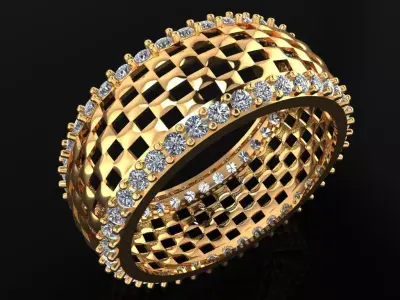 Women Ring 14 cubic style ring band for men and women 3D print model