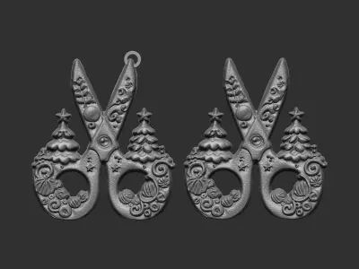 scissor christmas tree decor  3D print model