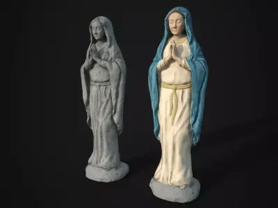 Saint Mary Statue Low-poly 3D model