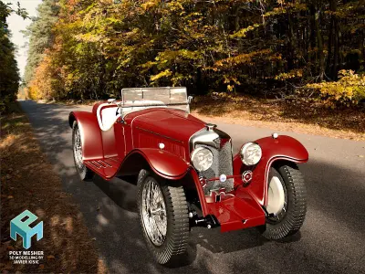 Riley 1935 classic car 3D model