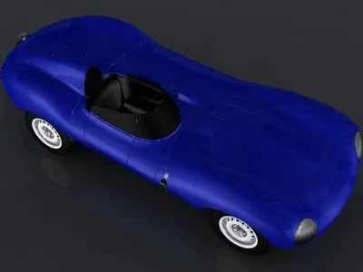 Jaguar D type Low-poly 3D model