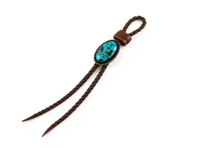 Turquoise Leather Bolo Tie model pack Low-poly 3D model