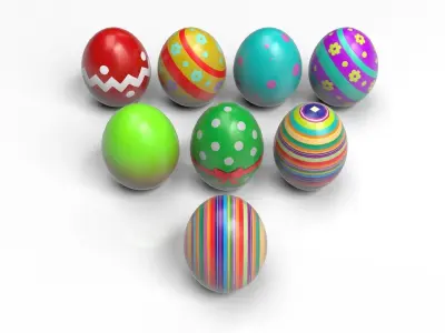 Easter egg Low-poly 3D model