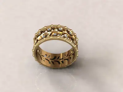 Petals Ring leaves 2 3D print model