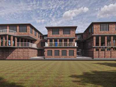 Community Club House Design - Revit model 3D model