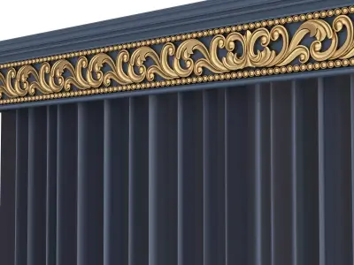 Cornice Classic Curtain 011 Low-poly 3D model