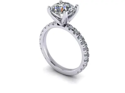 Solitaire Diamond Engagement Ring R2 3D print model purchase