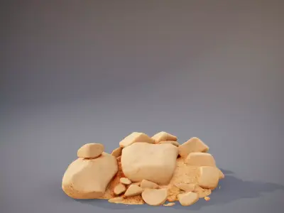 Sandstone Rubble model pack Low-poly 3D model