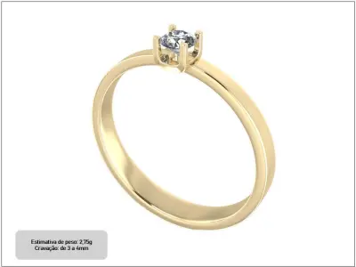 Pacote com 22 aneis de noivado e solitarios 3D print model