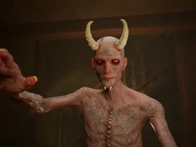 The Demon game character for Horror and Fantasy games Low-poly 3D model