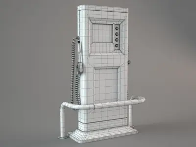 Air and Water Kiosk - Gas Station Type 3D model