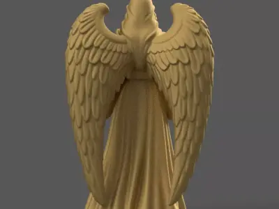 Elegant Angel Figurine STL for Christmas Nativity Scene 3D print model