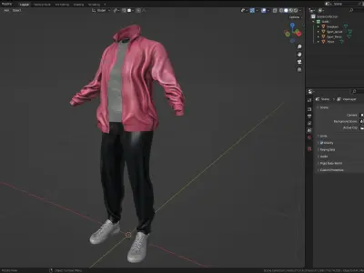 Female Sport Outfit 2 Low-poly 3D model