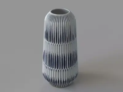 Piega Large Blue And White Vase 3D model