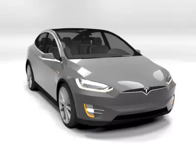 TESLA MODEL X LOWPOLY Low-poly 3D model