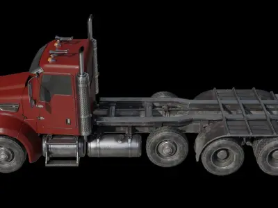 TRUCK  Kenworth T-800  3d model  low poly Low-poly 3D model