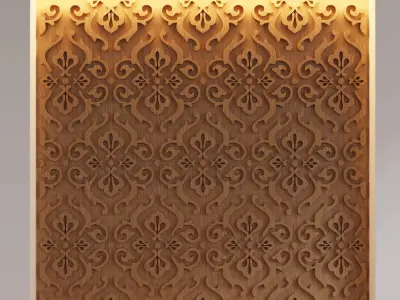 Decorative Wooden Wall Model 11 Low-poly 3D model