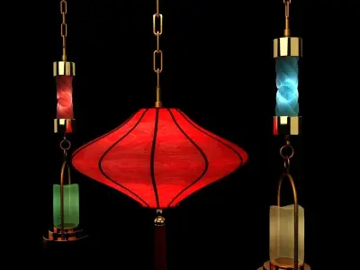 Chinese Red Lantern 3D model buy