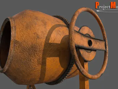 Mixer Concrete-Version001 Low-poly 3D model