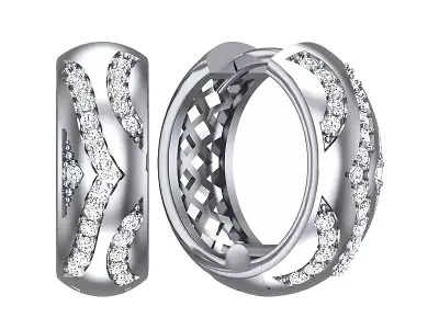 Earrings geometry with diamonds 3D print model