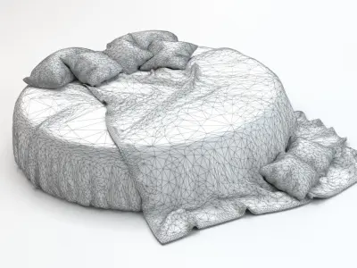 Luxury Bed B580 3D model