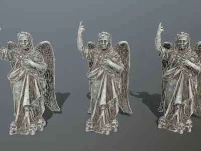 Angel Statue 03  Low-poly 3D model