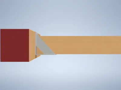 Wooden beam console Low-poly 3D model