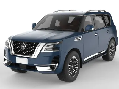 Nissan Patrol Dark blue Low-poly 3D model