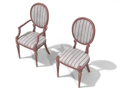 Old Classic Chair Low-poly 3D model