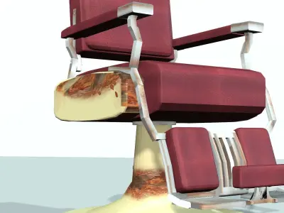  old barber chair 3D model