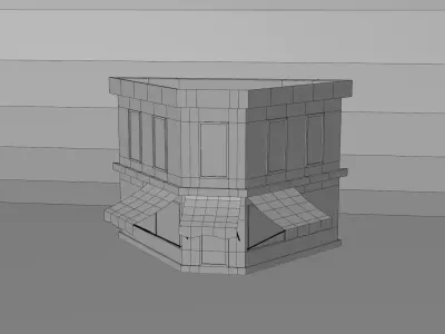LowPolyCornerShopCafeStylizedGameReadyAsset Low-poly 3D model