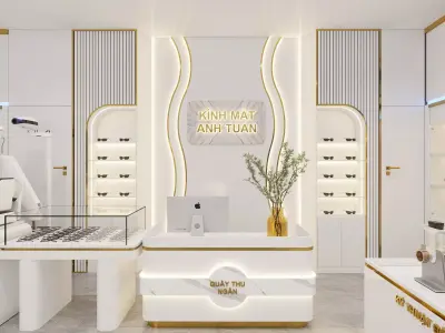 Modern Luxury Optical Store Interior Design - Full 3D Scene 3D model