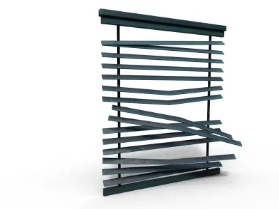 Old curtains Low-poly 3D model