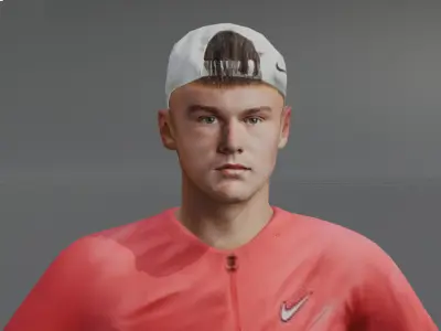 3D Model of a Tennis Champion Holger Rune Low-poly 3D model