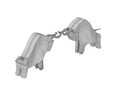 Bull Statue for decoration Low-poly 3D model