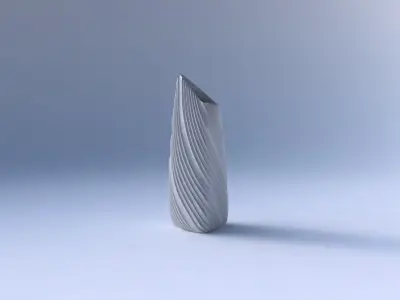 Vase tipped triangle with twisted extruded lines 3D print model